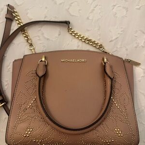 Michael Kors Tan Handbag with Gold Accents